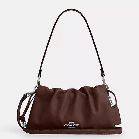 NWT Coach Faye Shoulder Bag CV529 Leather Wear 3 Ways Silver/Maple - Picture 8 of 12